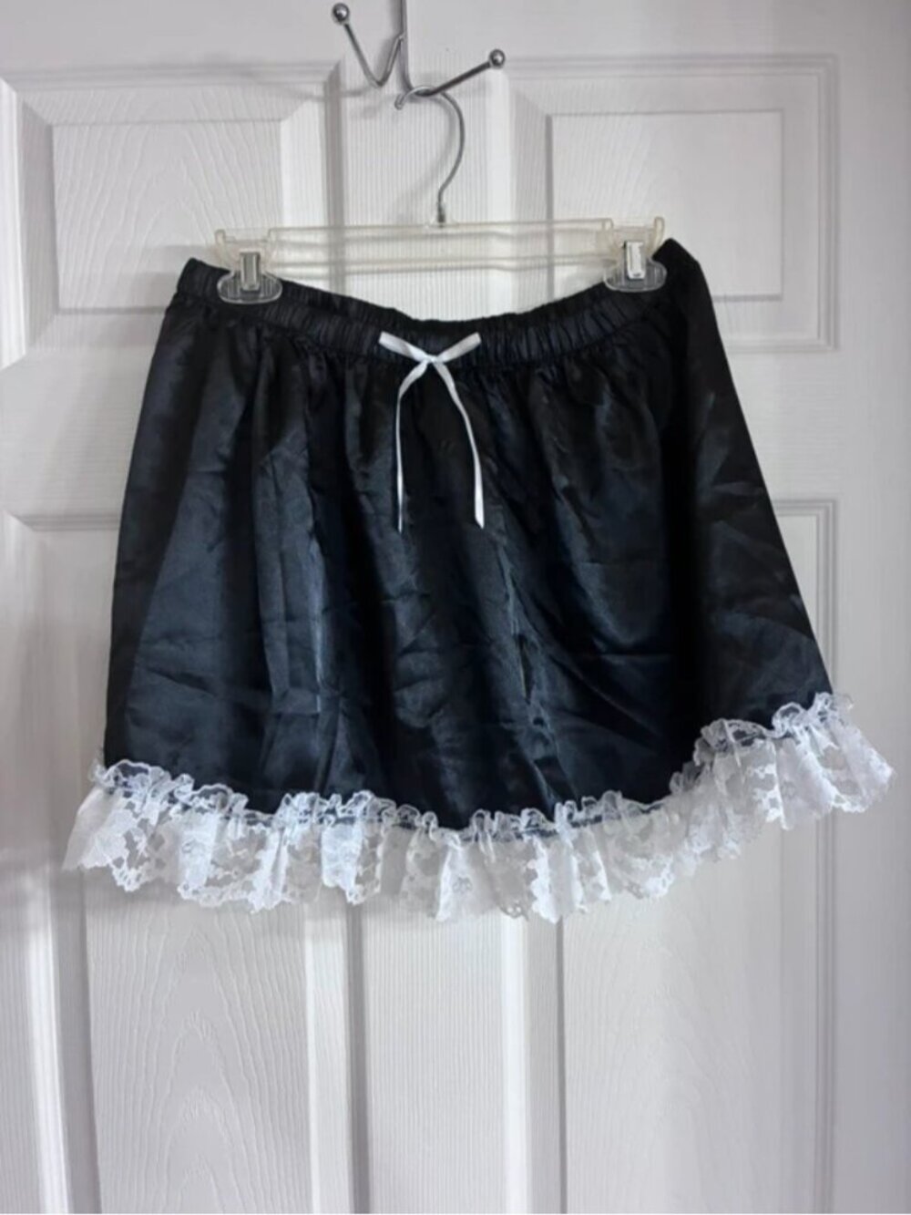 Black lingerie mini skirt